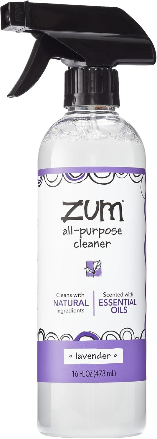 Zum by Indigo Wild All-Purpose Cleaner - Natural Multipurpose Cleaner Made with Essential Oils, Baking Soda & More - Wild Lavender, 16 fl oz
