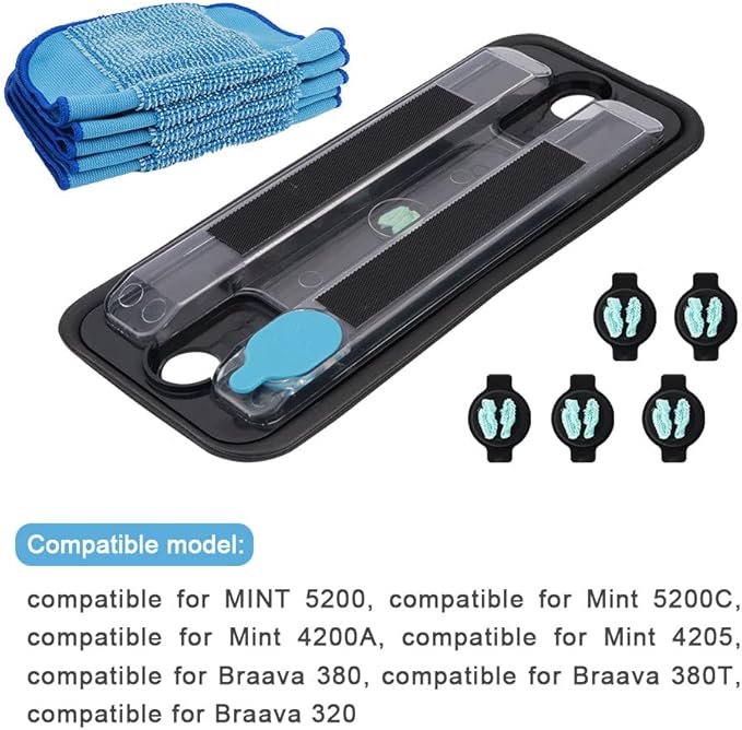 JIANWEI Vacuum Cleaner Mop Pad, 11pcs Reservoir Pad Set Parts Compatible for for Irobot Braava 380t 380T 320 Mint 4200 5200, Pro-Clean Mopping Clean Reservoir Pad(as Shown)