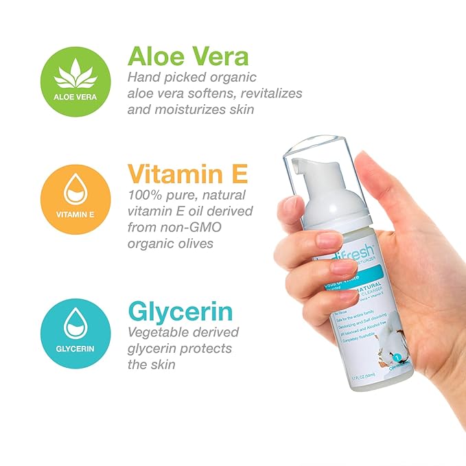 Toilet Paper Foam, Plant-Based w. Aloe & Vitamin E, Hypoallergenic, Flushable, 360+ Uses per Pack - 3 Bottles (Unscented)