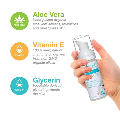 Toilet Paper Foam, Plant-Based w. Aloe & Vitamin E, Hypoallergenic, Flushable, 360+ Uses per Pack - 3 Bottles (Unscented)