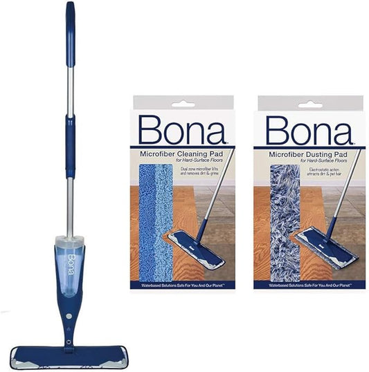 Bona Hardwood Floor Spray CURVE Mop with Dust Pad and Cleaning Pad