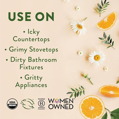Rebel Green Natural All-Purpose Cleaning Spray - Essential Oil Multi-Surface Cleaner - Kid Safe, Pet Safe & Sustainable Cleaning Products -Orange & Chamomile - (16 Ounce Bottles, 2 Pack)