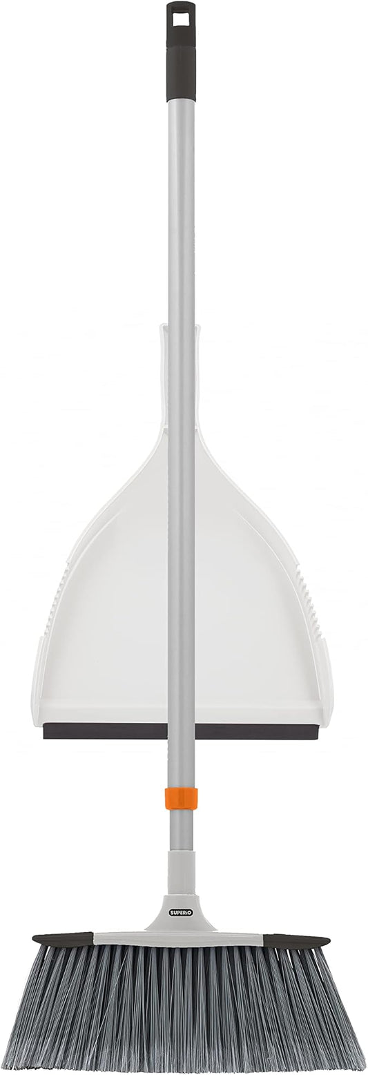 Slim Angle Broom with Dustpan with Extendable Handle 53" Long, Durable Collapsible Broom for Home, Kitchen, RV, Travel