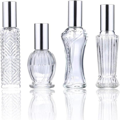 H&D HYALINE & DORA Vintage Refillable Perfume Bottles Glass Empty Spray Bottle and 3ML Refillable Crystal Perfume Bottle Empty, Clear Crystal Cut Travel Perfume Bottle