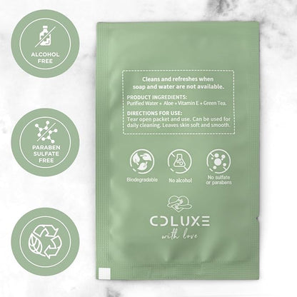 Fresh One Hand-Body-Face Cleaning Water Wipes (Men, Women, Kids) - All Natural Gentle, Sensitive Skin, Deodorizing, Flushable Individually Wrapped Travel Wipes (70)