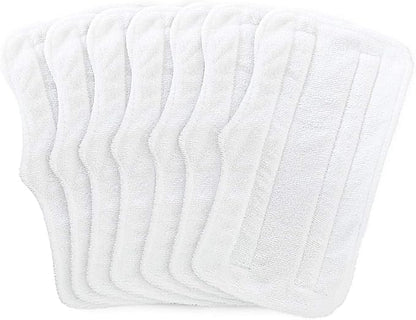 Fushing 7Pcs Steam Mop Pads, Washable Microfiber Cleaning Steamer Replacement Pads for Shark Steam & Spray Mop S3101 S3251 SK460 SK410 S3101n2 S3250 SK435CO SK140 SK141,White