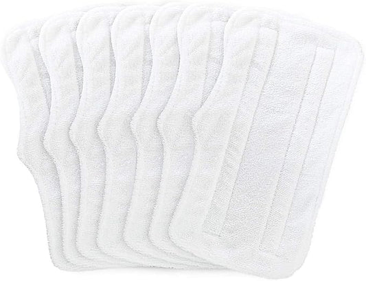 Fushing 7Pcs Steam Mop Pads, Washable Microfiber Cleaning Steamer Replacement Pads for Shark Steam & Spray Mop S3101 S3251 SK460 SK410 S3101n2 S3250 SK435CO SK140 SK141,White