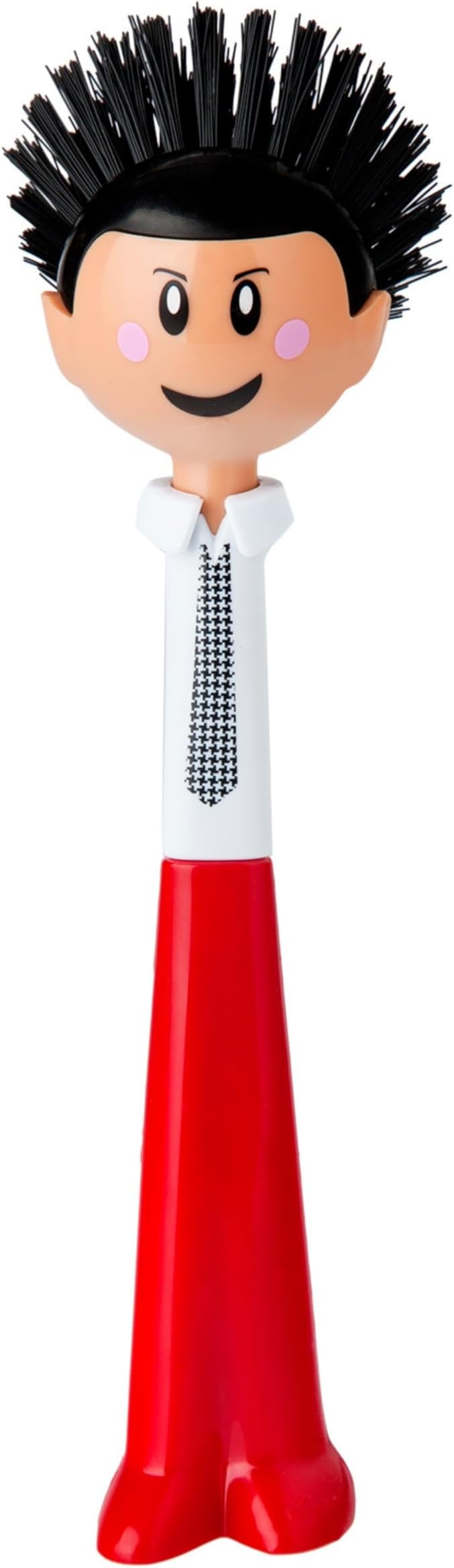 Vigar Dolls Orlando Dish Brush, Dish Brush with Handle that is Ergonomic, Kitchen Brushes for Dishes and Sink Scrub Brush for Cleaning, Red and Black