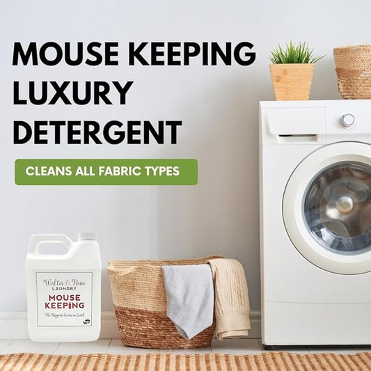 Walter & Rosie Mouse Keeping Luxury Detergent - Inspired Scent with Bergamot and Grapefruit - Cleans All Fabric Types - Ideal for Machine & Handwash - The Happiest Detergent on Earth - 32 Oz