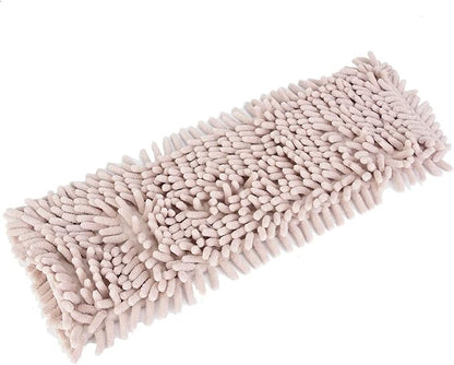 Reusable Dry Sweeping Cloths, Chenille Reusable Mop Pads Floor Mop Pads Refills Flat Mop Pads Flat Replacements Heads for Floor Cleaning(Cream-Coloured)