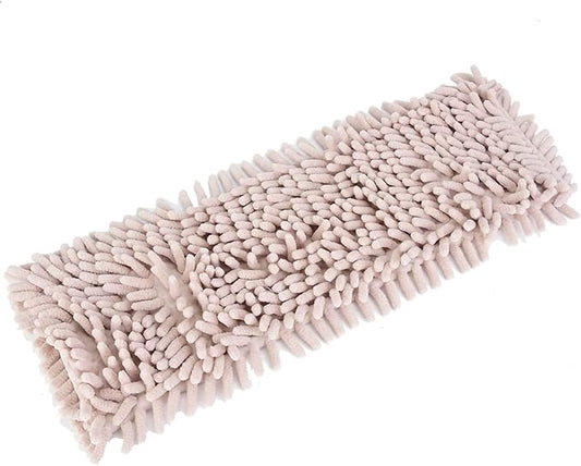 Reusable Dry Sweeping Cloths, Chenille Reusable Mop Pads Floor Mop Pads Refills Flat Mop Pads Flat Replacements Heads for Floor Cleaning(Cream-Coloured)
