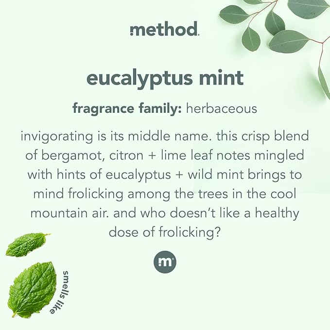 Method Daily Shower Spray Cleaner, Eucalyptus Mint, 28 Ounce, 1 pack, Packaging May Vary (Pack of 3)