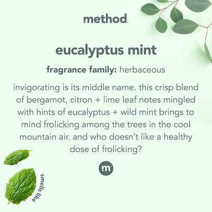 Method Daily Shower Spray Cleaner, Eucalyptus Mint, 28 Ounce, 1 pack, Packaging May Vary (Pack of 3)