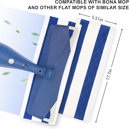 30 Count 18 Inch Fluffy Mop Pads Refills Compatible with Bona and All 16''-18'' Flat Mop, Heavy-Duty Mop Pad Replacement for Floor Cleaning (for Daily use)