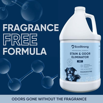 Pet Stain and Odor Remover - Cat Urine Enzyme Cleaner, Urine Destroyer for Dogs, Pet Urine Enzyme Cleaner [All New Fragrance Free] - 128oz