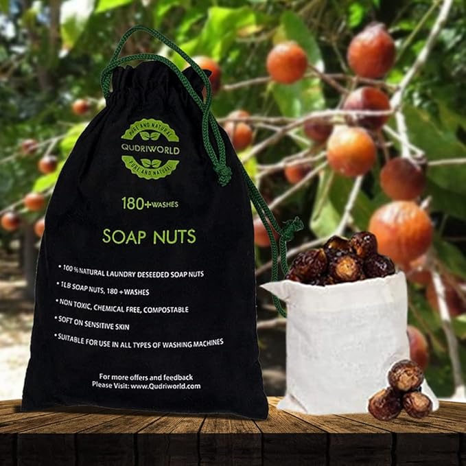 Organic Soap Nuts Deseeded 1.1lbs 180 Washes Eco-friendly SoapNuts Laundry Detergent Highly Effective, Hand-picked, Fragrances-free & natural fabric softener