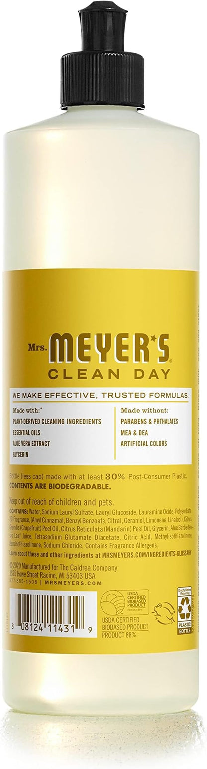 MRS. MEYER'S CLEAN DAY Liquid Dish Soap Daisy, 16 Fl Oz (Pack of 6)