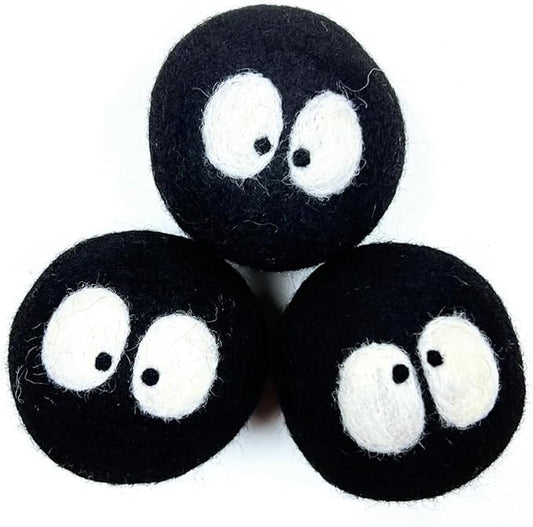 Wool Dryer Balls by Friendsheep 3 Pack XL Organic Premium Reusable Cruelty Free Handmade Fair Trade No Lint Fabric Softener Laundry Soot Sprites Trio