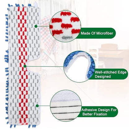Diteje 4 Pack Replacement Mop Pads Washable Refill Heads Compatible with O-ceda Dua-Action Microfiber,Reusable Double Sided All Surface Cleaning for Dry Wet Use
