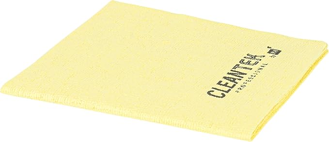 Clean Tek Professional 13 x 15 Inch Cleaning Cloths, 5 Reusable Cloth Towels - Machine Washable, Absorbent, Yellow PVA Microfiber Cleaning Rags, Fast Drying, For Windows Or Cars - Restaurantware