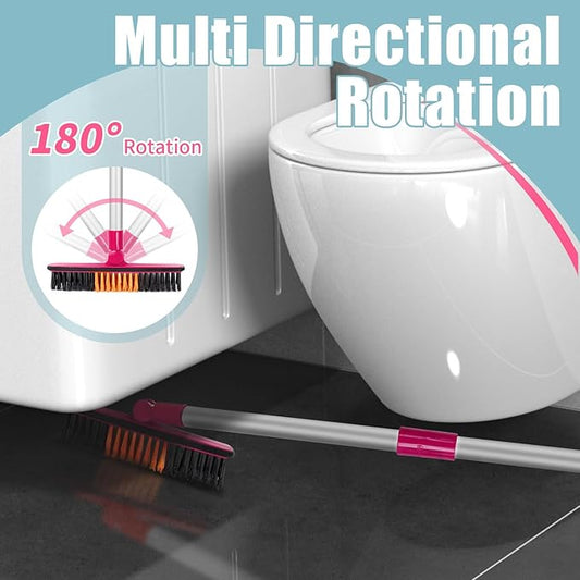 Magic Broom Sweeper, Multifunction Replaceable Silicone Broom, Household Squeegee for Floor Cleaning, Bathroom, Pet Hair, Dog Broom Brush Set (Bright Pink)