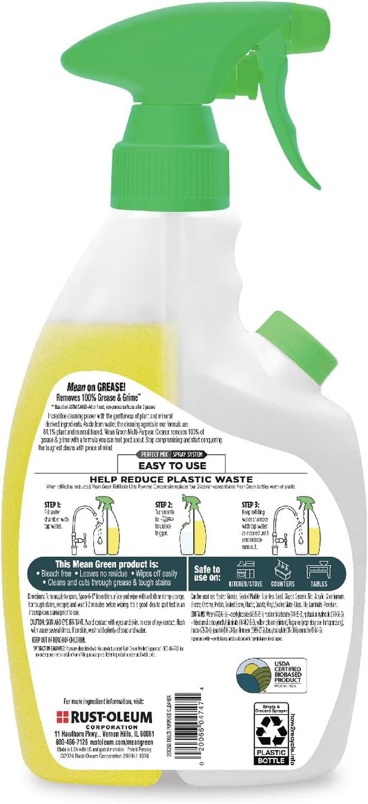 Mean Green Refillable Ultra Powered CONCENTRATE Multi-Purpose Cleaner, Citrus & Green Tea, 14.3 Ounce, 6 Pack