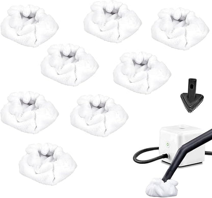 Pads Fit for Dupray Handheld Steam Cleaner: Small Bonnets Compatible with Dupray Triangular Brush Tool - Washable and Reusable Handheld Steamer Cloth Accessories (8 Packs)