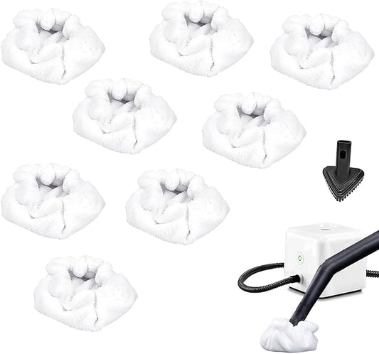 Pads Fit for Dupray Handheld Steam Cleaner: Small Bonnets Compatible with Dupray Triangular Brush Tool - Washable and Reusable Handheld Steamer Cloth Accessories (8 Packs)
