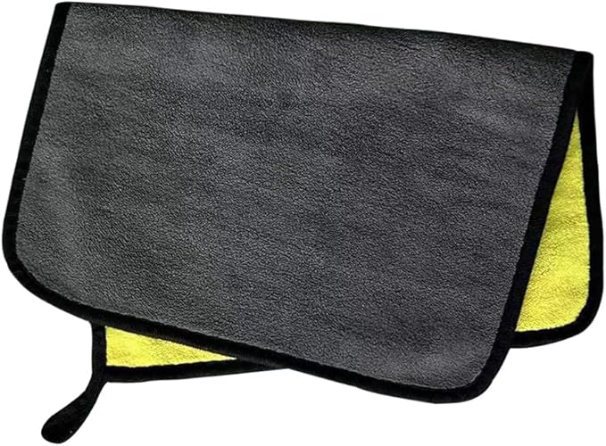 Microfiber Cleaning Cloth, Reusable and Lint-Free Cleaning Cloths for Car Wash, Detailing, Pet Drying, and Home Cleaning Supplies, Pack of 10 (10-Pack 11.8"" x 15.7""), Grey-yellow