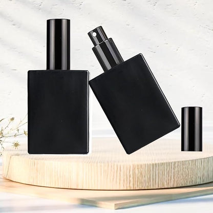 6 Pack 1.7 oz Black Square Glass Perfume Spray Bottle, 50ml /1.7 oz Fine Mist Atomizer Spray Bottles Refillable, for Perfume, Essential Oil and Liqui (Matte Black, 50ml)