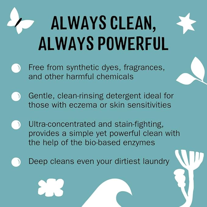 Molly's Suds Liquid Laundry Detergent | Clean Laundry Detergent Soap for Sensitive Skin | 2x Concentrated, High Efficiency (HE) | Unscented - 100 Loads