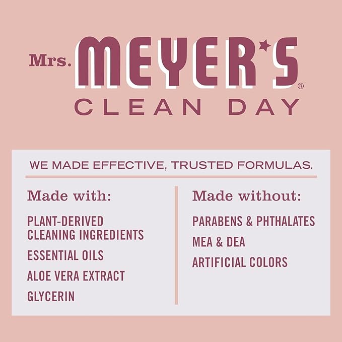 MRS. MEYER'S CLEAN DAY Liquid Dish Soap, Rose Scent, 16 Fl Oz (Pack of 3)