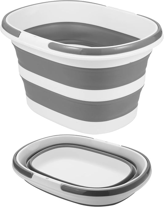 Collapsible Mop Bucket with Handle for Cleaning or Organzier, 4.2 Gallons(16L) Mopping Bucket for Floor Mop or Flat Mop, Mult-Purpose Cleaning Supplies Baskets for Laundry Storage Camping Car Washing
