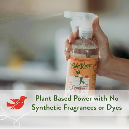 Rebel Green Natural All-Purpose Cleaning Spray - Essential Oil Multi-Surface Cleaner - Kid Safe, Pet Safe & Sustainable Cleaning Products -Orange & Chamomile - (16 Ounce Bottles, 2 Pack)