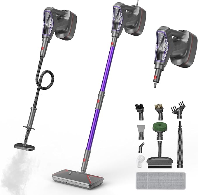 Steam Mop for Floor Cleaning, Heavy Duty 29-in-1 Steam Cleaner for Home with Detachable Handheld Steamer, for Hardwood, Tile, Walls, Grout, Windows, Furniture and Decks