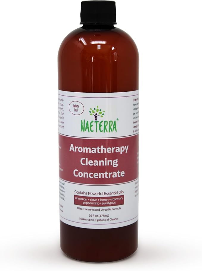 Naeterra Aromatherapy Cleaning Concentrate 16 oz makes 6 Gallons of Natural, Eco-Friendly Multi-Surface Cleaner loaded with Essential Oils – Non-Toxic, Synthetic Free Powerful & Refreshing Clean
