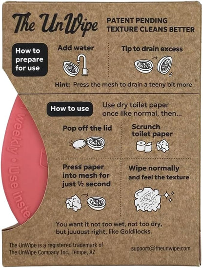 – Textured, Portable, Septic-Safe Tush Cleaning Instead of Flushable or Baby Wipes, Pink