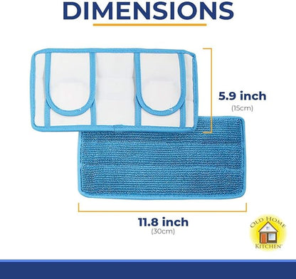 Reusable Microfiber Mop Pads | Durable Machine Washable Refills | Compatible with Swiffer Dry Mops | Flat Mop Pads for Efficient Floor Cleaning | 2 Pack