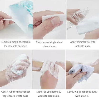 HYGIENJOY-Rinse Free Bath Sponges No Rinse Bathing Wipes(25 Counts)-No Residue Shower Wipes,Soap Infused,Lather,For the Elderly,Bedridden,Campers,Hikers,Post Surgery Must Haves