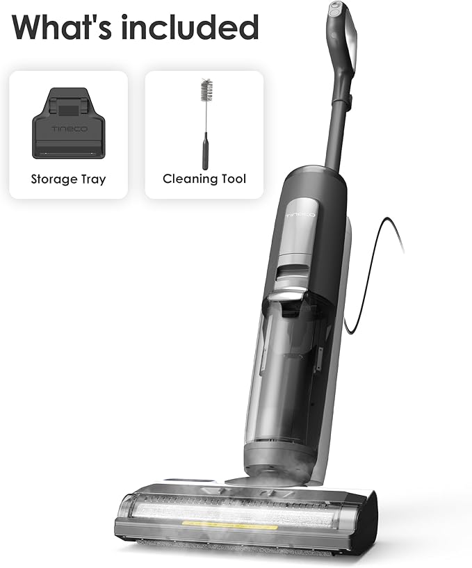 Tineco iFLOOR 5 Steam Corded Wet Dry Vacuum All-in-one, Steam Mop Hardwood Floor Cleaner Great for Sticky Messes, 248℉ High-temp Steam, Self-cleaning with steam