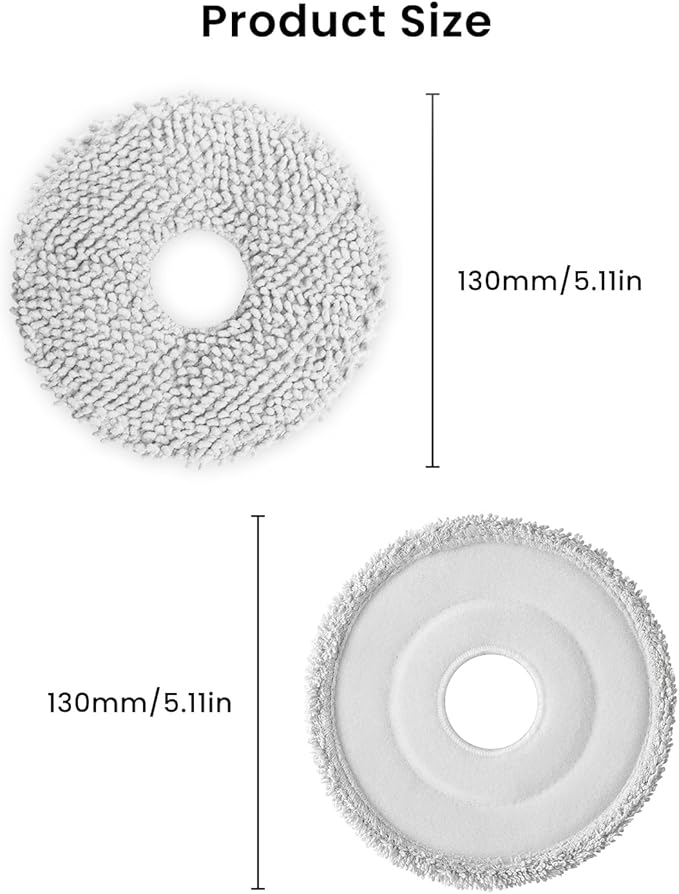 6Pack Microfiber Vacuum Mop Cloth Pads for Dreame X40 Ultra/L10s Ultra/L40 Ultra/L30 Ultra/X30 Ultra/L20 Ultra/Xiaomi X10+/X20+/Mova E30 Ultra,Replacement Parts Washing Mopping Pad Replacement Mop Pad