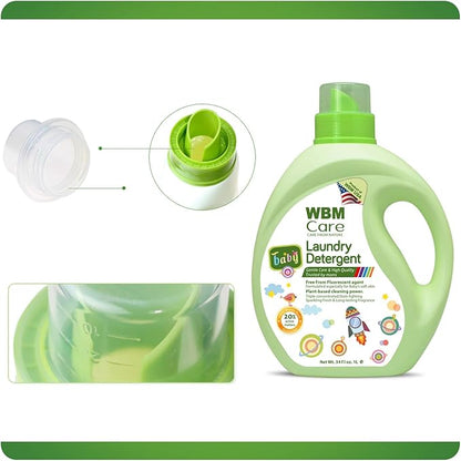 Plant-Based Laundry Detergent Liquid – 34 fl oz, 50 loads total. Eco-friendly formula for powerful cleaning, gentle on fabrics, and safe for the environment