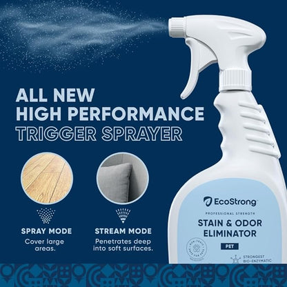 Pet Stain and Odor Remover - Cat Urine Enzyme Cleaner, Urine Destroyer for Dogs, Pet Urine Enzyme Cleaner [All New Fragrance Free] - 32oz