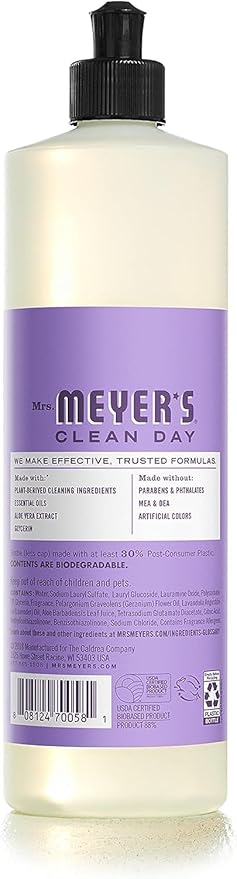 MRS. MEYER'S CLEAN DAY Variety, 1 Mrs. Meyer's Liquid Hand Soap, 12.5 OZ, 1 Mrs. Meyer's Liquid Dish Soap, 16 OZ, 1 CT (Lilac)