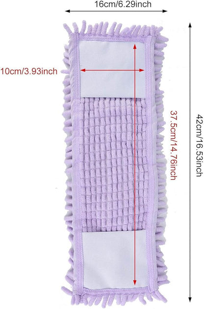 Microfiber Sweeper Mop Pads, Flat Mop Replacement Pads Reusable Dust Mop for Hardwood Floors (Purple)