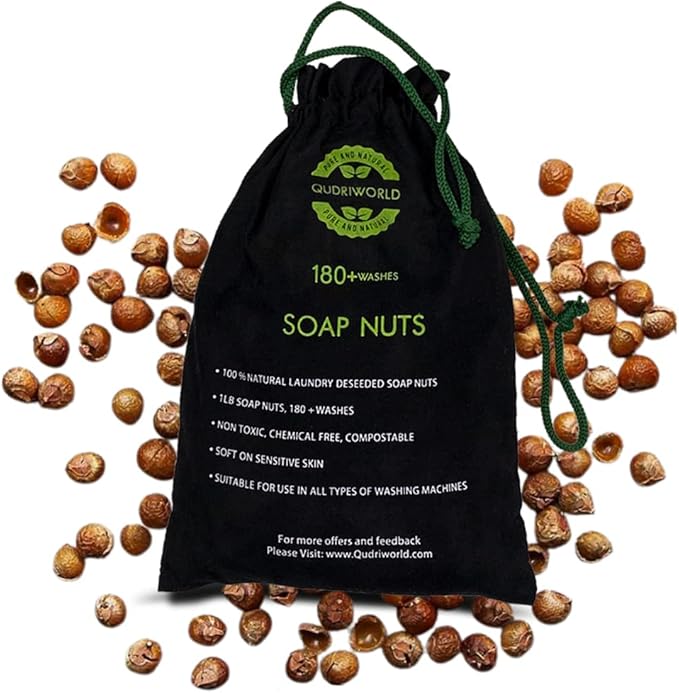 Organic Soap Nuts Deseeded 1.1lbs 180 Washes Eco-friendly SoapNuts Laundry Detergent Highly Effective, Hand-picked, Fragrances-free & natural fabric softener