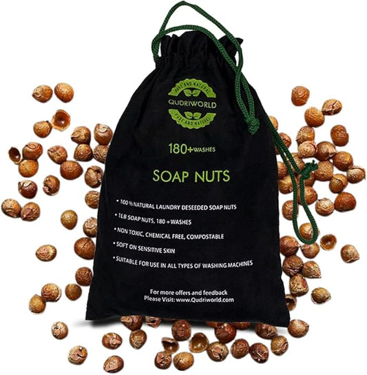 Organic Soap Nuts Deseeded 1.1lbs 180 Washes Eco-friendly SoapNuts Laundry Detergent Highly Effective, Hand-picked, Fragrances-free & natural fabric softener