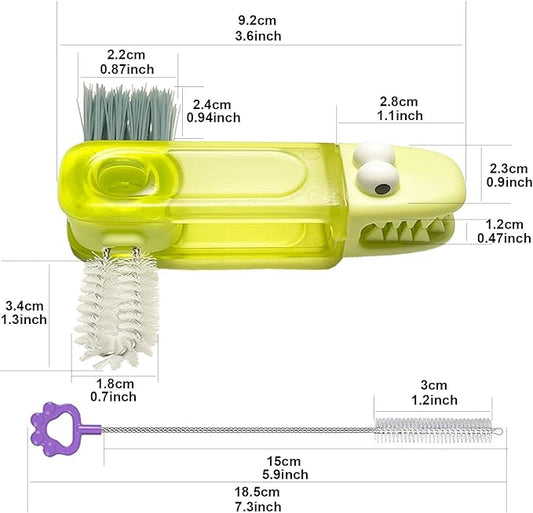 3Pcs 4-in-1 Bottle Cleaning Brush Set, 3Pcs Cup Lid Cleaner and 3pcs Tube Brush Kit, Home Kitchen Crevice Cleaning Tools Straw Cleaning Brush for Sippy Cup, Tumbler, Drinking Straw