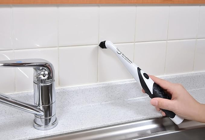 Sonic Scrubber – Super Electric Cleaning Brush | 3 Heads & 4 Multi-Firm Pads to Scrub, Polish & Clean Tile, Grout, Kitchen, Bathroom & More | Water-Resistant | Well-Loved in Japan