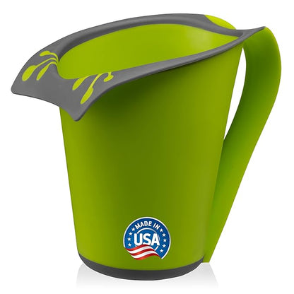 Plastic Bath Cup (800ml, 27 fl Ounce) Waterfall Rinser, Made in USA (Green)